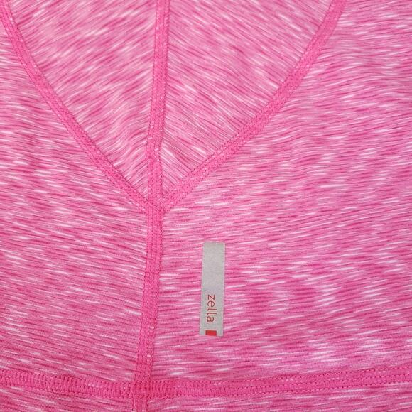 Zella Pink Spacedye Fitted Athletic Scoop Tank XS - Picture 6 of 8